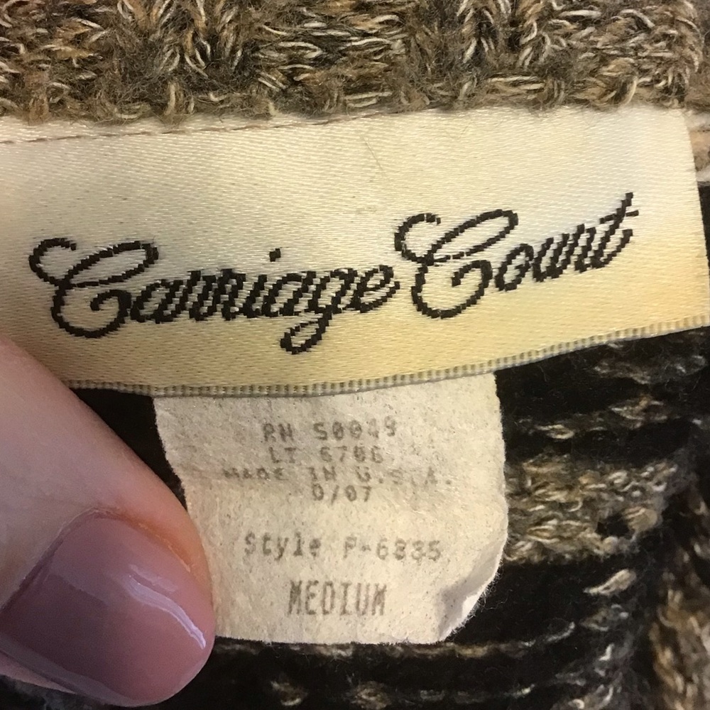 CARRIAGE COURT Women’s Vintage 3 Button Fair Isle Stripe Vneck Sweater Vest M - Picture 6 of 7